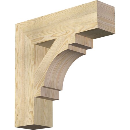 Ekena Millwork Merced Block Rough Sawn Bracket, Douglas Fir, 6"W x 24"D x 24"H BKT06X24X24MRC05RDF